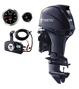 MOTOR DE POPA TOHATSU MFS60AETL – 60 HP 4 TEMPOS COM COMANDO À DISTÂNCIA, PARTIDA ELÉTRICA, RABETA LONGA E POWER TRIM - PREÇO P. RURAL E PJ