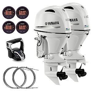Parelha Motor de popa Yamaha 115 HP 4T BET2X Branco  25 pol. Comando Top Duplo Mecânico -  Faturamento INSCRIÇÃO ESTADUAL E PRODUTOR RURAL REGIÃO NORTE, NORDESTE E CENTRO-OESTE