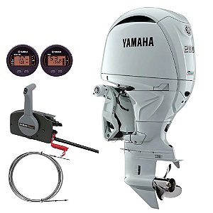 Motor de Popa Yamaha 200 HP QET2L Branco - 4 Tempos -  Rabeta 20 pol. - Preço Pessoa Física