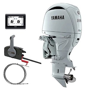 Motor de Popa Yamaha 200 HP QET2X Branco - 4 Tempos -  Rabeta 25 pol. - Faturamento INSCRIÇÃO ESTADUAL E PRODUTOR RURAL REGIÃO NORTE, NORDESTE E CENTRO-OESTE