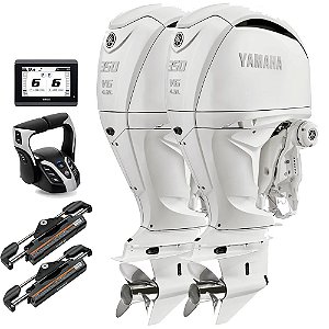 Parelha Motor de Popa Yamaha 2X 350 HP 4 Tempos BST2X Branco 25" Pol. Comando Eletrônico e Tela CL5 Display - Faturamento INSCRIÇÃO ESTADUAL E PRODUTOR RURAL REGIÃO NORTE, NORDESTE E CENTRO-OESTE