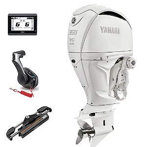 Motor de Popa Yamaha 350 HP 4 Tempos BST2X Branco 25" Pol. Comando Eletrônico e Tela CL5 Display - Preço especial Produtor Rural e PJ