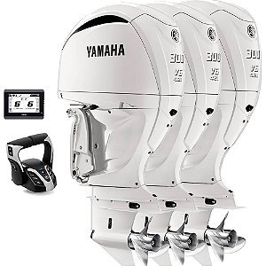 Trinca Motor de Popa Yamaha 3X 300 HP 4 Tempos GET2X Branco 25" Pol. Comando Eletrônico e Tela CL5 Display - Faturamento INSCRIÇÃO ESTADUAL E PRODUTOR RURAL REGIÃO NORTE, NORDESTE E CENTRO-OESTE