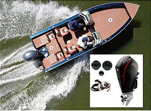 Conjunto Barco Levefort Marajó Matrix 19 Freestyle Special Series+ Mercury 175 HP 4T Pro XS V6 + Acessórios de montagem - Preço motor para PJ ou Produtor Rural
