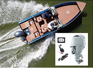 Conjunto Barco Levefort Marajó Matrix 19 Freestyle Special Series+ Yamaha 200 HP 4T NST2L Branco + Acessórios de montagem - Preço motor para PJ ou Produtor Rural