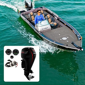 Conjunto Barco Levefort Marajó Master 19 Freestyle Special Series+ Mercury 115 HP 4T Pro XS + Acessórios de montagem - Preço motor para PJ ou Produtor Rural
