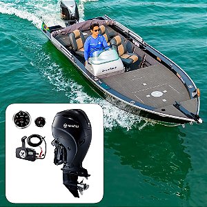 Conjunto Barco Levefort Marajó Master 19 Freestyle Special Series+ Tohatsu 90 HP 4T+ Acessórios de montagem