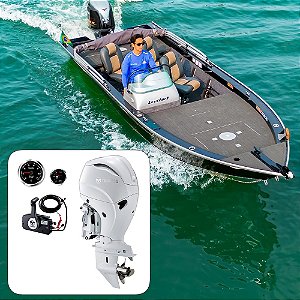 Conjunto Barco Levefort Marajó Master 19 Freestyle Special Series+ Tohatsu 115 HP 4T Branco+ Acessórios de montagem