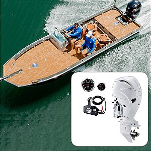 Barco Levefort Apolus Large Freestyle Special Series+ Tohatsu 115 HP 4T Branco+ Carreta Rodoviária+ Acessórios de montagem