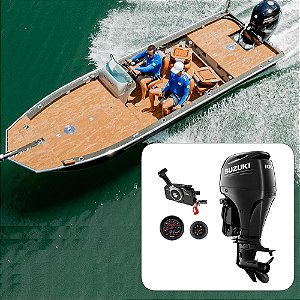 Barco Levefort Apolus Large Freestyle Special Series+ Suzuki 100 HP 4T+ Carreta Rodoviária+ Acessórios de montagem - Preço motor para PJ