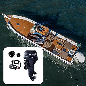 Barco Levefort Marfim 6.0 Sport Fishing Freestyle Special Series+ Tohatsu 50 HP 2T EPTOL Elétrico Power Trim - Fat. PJ + Carreta Rodoviária+ Acessórios de montagem