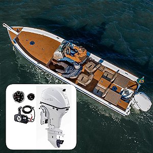 Barco Levefort Marfim 6.0 Sport Fishing Freestyle Special Series+ Tohatsu 60 HP 4T AWETL BRANCO Elétrico Power Trim - Fat. PJ+ Carreta Rodoviária+ Acessórios de montagem