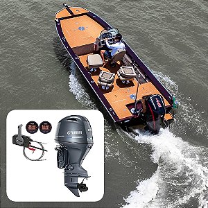 Barco Levefort Grand Apolus Freestyle Special Series+ Yamaha 115 HP 4T Cinza - Fat. PJ + Carreta Rodoviária+ Acessórios de montagem