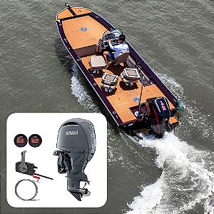 Barco Levefort Grand Apolus Freestyle Special Series+ Yamaha 150 HP 4T Cinza - Fat. PJ + Carreta Rodoviária+ Acessórios de montagem