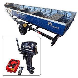 Barco de alumínio Martinelli King 600 + Tohatsu 18 HP 2T + carreta Rodoviária