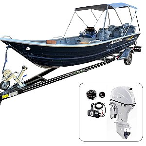 Barco Martinelli XNavigation 6.0 com Tohatsu 60 HP 4T Branco c/ Power Trim Fat. PJ + carreta rodoviária + acessórios de navegação