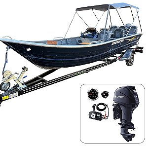 Barco Martinelli XNavigation 6.0 com Tohatsu 60 HP 4T c/ Power Trim Fat. PJ + carreta rodoviária + acessórios de navegação