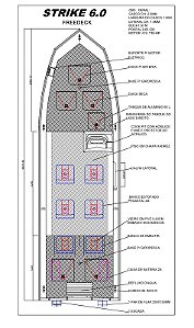 Barco Martinelli Strike 6.0 Freedeck + Mercury 60 HP 4T Part. Elétrica Power Trim Fat. PJ + Acessórios de montagem