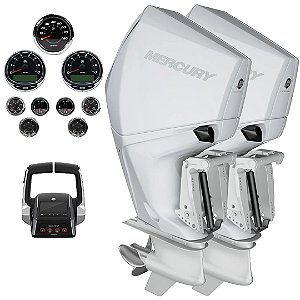 Parelha motor de popa Mercury 2X 300 HP EFI 4T V8 25" Branco DTS Comando Eletrônico - Faturamento INSCRIÇÃO ESTADUAL E PRODUTOR RURAL REGIÃO NORTE, NORDESTE E CENTRO-OESTE