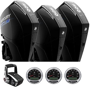 Trio de motor de popa Mercury 3X 300 HP EFI 4T 25" Sea Pro V8 DTS Comando Eletrônico - Faturamento INSCRIÇÃO ESTADUAL E PRODUTOR RURAL REGIÃO NORTE, NORDESTE E CENTRO-OESTE