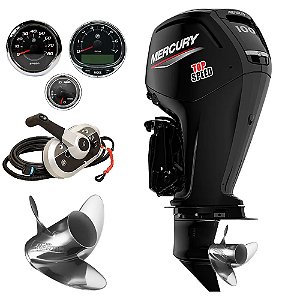 Motor de popa Mercury 100 HP ELPT EFI CT 4T Top Speed c/ hélice Inox Enertia - Exclusividade Martinelli Partida Elétrica e Power Trim Rabeta 20" - Faturamento INSCRIÇÃO ESTADUAL E PRODUTOR RURAL REGIÃO NORTE, NORDESTE E CENTRO-OESTE