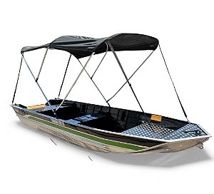 Barco de alumínio Tornado 420 semi chato com Capota