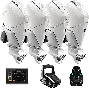 Quadra motor de popa Mercury Verado 4X 300 HP EFI 4T V8 25-30-30-25" Branco C/ Joystick e DTS Comando Eletrônico - Faturamento INSCRIÇÃO ESTADUAL E PRODUTOR RURAL