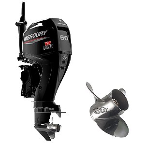 MOTOR DE POPA MERCURY 60 HP ELHPT EFI 4T TOP SPEED MID TILLER c/ hélice Inox Vengeance - Exclusividade Martinelli Partida Elétrica e Power Trim Rabeta 20" - Preço P. Rural e PJ
