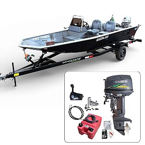 Barco Martinelli Kaisen 500 DC com motor Yamaha 30 HP 2T Part. Elétrica + Carreta Rodoviária - Preço do motor para PJ ou Produtor Rural