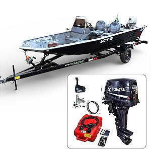 Barco Martinelli Kaisen 500 DC com motor Tohatsu 18 HP Part. Elétrica + Carreta Rodoviária - Preço do motor para PJ ou Produtor Rural.