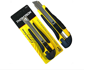 Estilete Profissional 18mm Cabo Emborrachado + 2 Lâminas