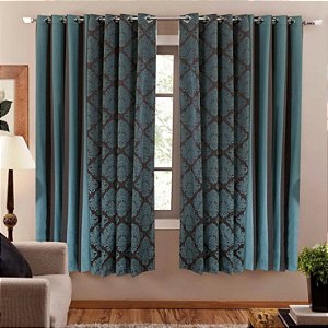 Cortina Duo Jacquard Semi Blackout 2,60 Largu X 1,80m Altura