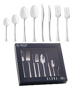 Faqueiro Com 48 Peças De Aço Inox Berna Linha Luxo - Wolff