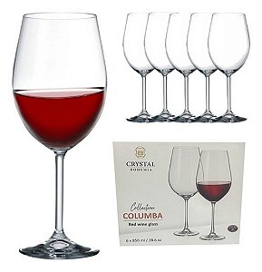 Jogo 6 Taças Em Cristal Ecológico Para Vinho Tinto 850ml - Bohemia