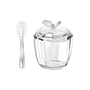 Açucareiro De Vidro Com Colher Butterfly - Wolff