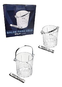 Balde De Gelo Vidro Com Pegador E Alça Inox - Wolff