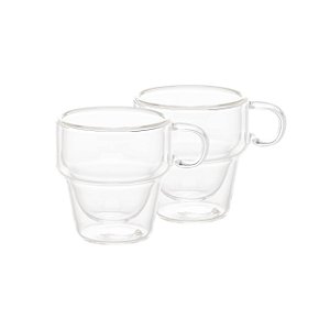 Conjunto 2 Xicaras De Café E Chá Parede De Vidro Dupla 90ml - Wolff