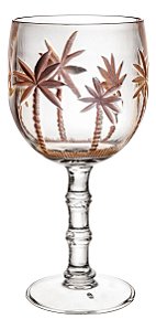Conjunto 6 Taças Em Acrílico Palm Gold 500ml Decorativa - Wolff