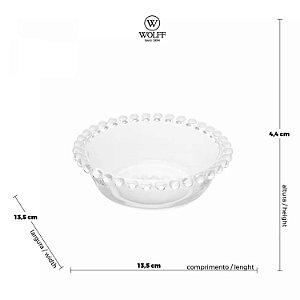 Conjunto 3 Bowls De Cristal Pearl 14cm X 4,5cm - Wolff