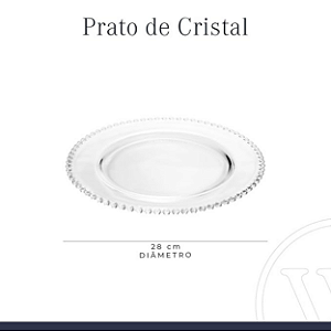 Conjunto Com 4 Pratos Em Cristal De Vidro Pearl Bolinhas 28cm - Wolff