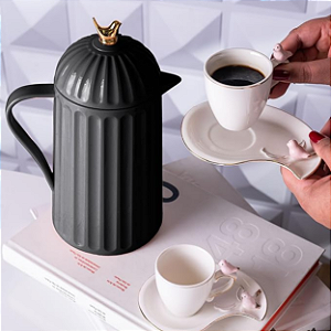 Garrafa Térmica De Plástico Para Café Bird Preta 600ml - Wolff