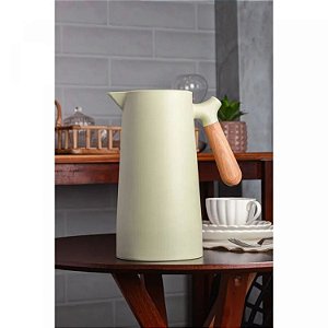 Garrafa Térmica De Plástico Com Termômetro Verde Menta Nórdica 1l - Wolff