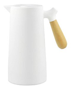 Garrafa Térmica Para Café Chá Cabo Madeira Nórdica 1l Branca - Wolff