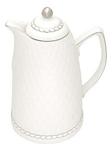 Garrafa Térmica Para Café E Chá De Porcelana Branco/prata - Wolff