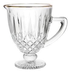 Jarra De Suco 1 Litro De Vidro Transparente Com Fio De Ouro Greek - Wolff