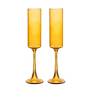 Jogo 2 Taças De Vidro Boro Champanhe 170ml Âmbar Fiesta - Lyor