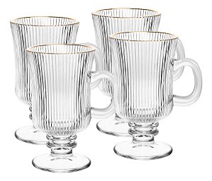 Jogo 4 Taças  Para Cappuccino Com Fio De Ouro Lines - Wolff