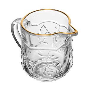 Leiteira De Vidro Butterfly Com Fio De Ouro 200ml Lyor – Luxo E Elegância Para Café E Chá