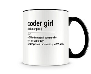 Caneca Coder Girl Preta