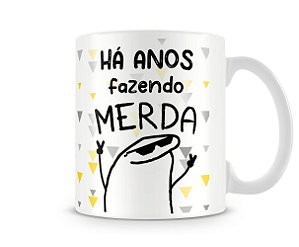 Caneca Flork Meme Café Ódio E Dívida É A Base Da Minha Vida (Azul)